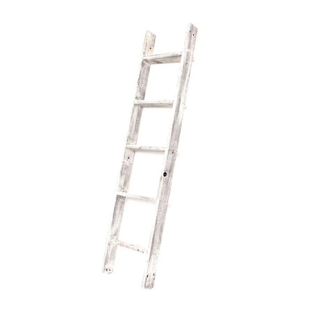 BARNWOODUSA Rustic Farmhouse 5ft Reclaimed Wood Picket Ladder (White) 672713212584